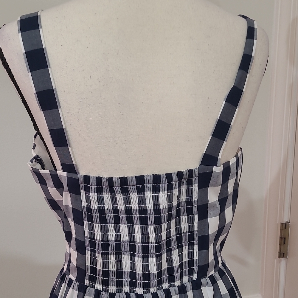 J. Crew Navy and White Gingham Maxi Dress - Picture 7 of 9